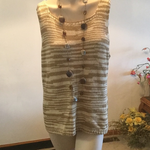 Sarah Spencer 2pc taupe/tan sweater set XL - Picture 2 of 4