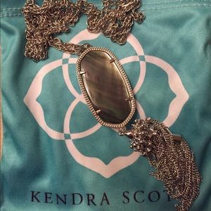 Kendra Scott Black Mother of Pearl Rayne Necklace