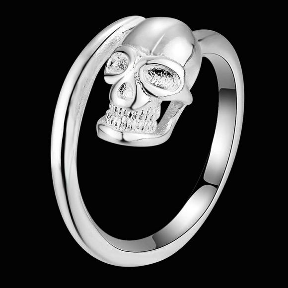 925 Sterling Silver Skeleton Ajustable Wrap Ring - Picture 4 of 5