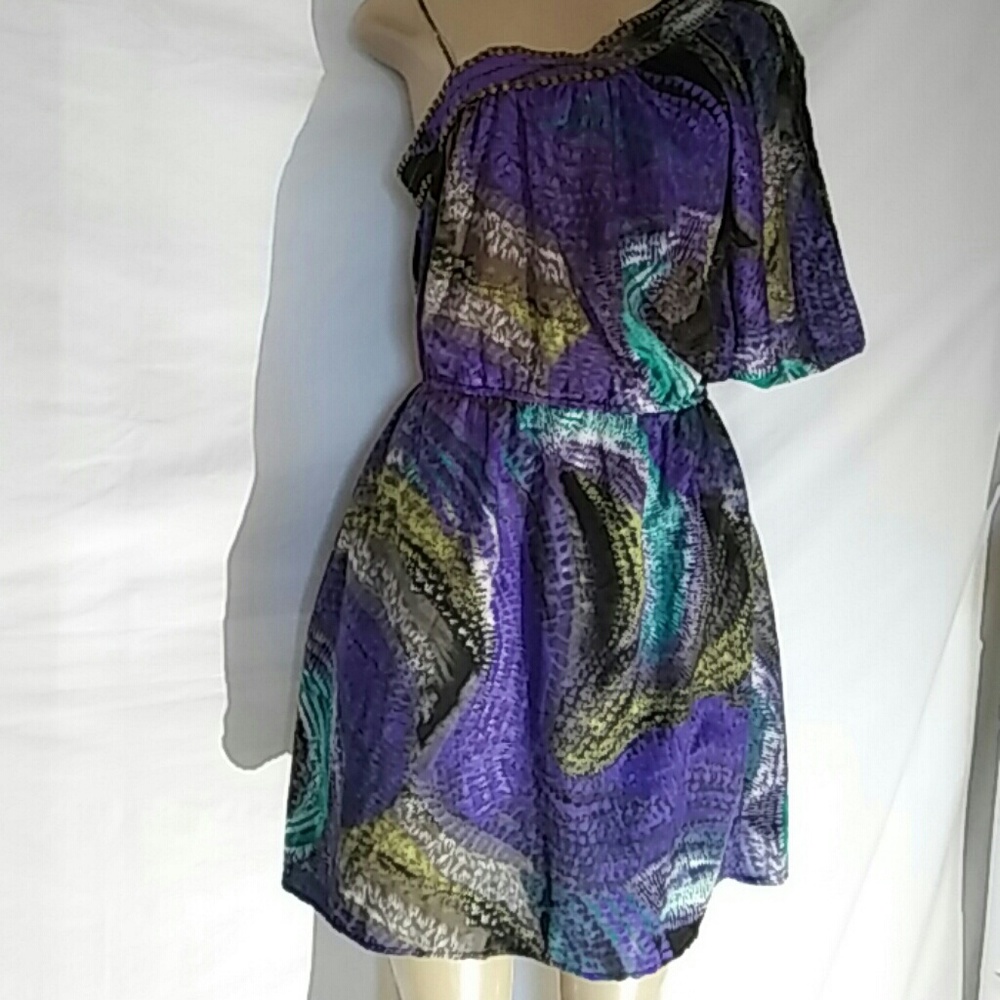 Angie Multicolors one Shoulder womens dress size M