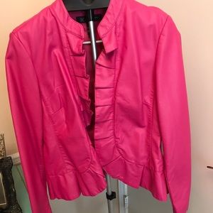 I.N.C Hot pink size L faux leather jacket