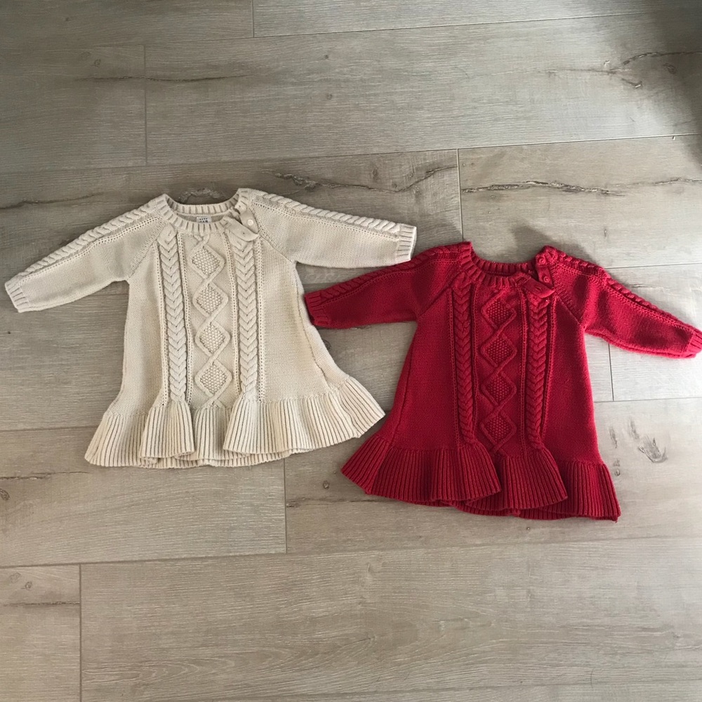 12-18month baby Gap cotton sweater dresses