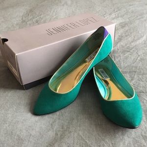 Jennifer Lopez “Keera” Emerald Ballet Flats