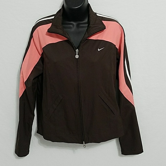 Nike Jackets & Blazers - Nike athletic running jacket brown/pink medium