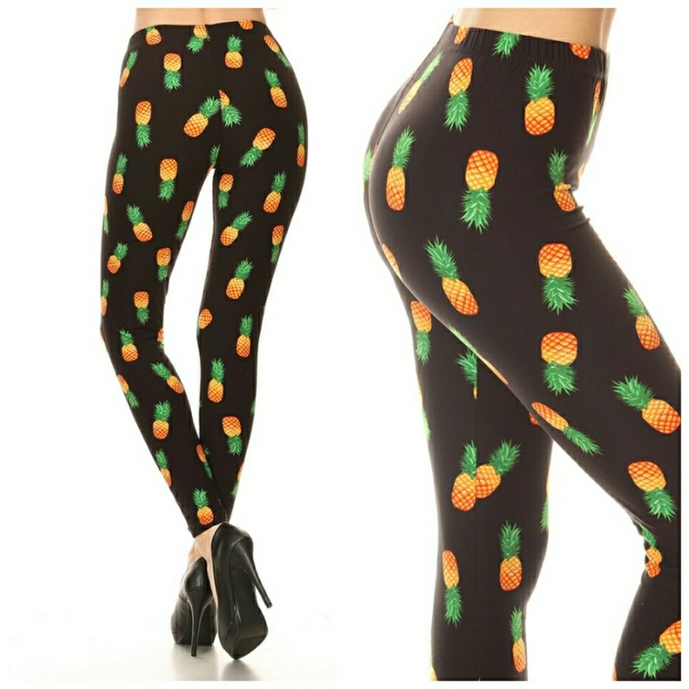SOLD OUT NWT PINEAPPLE LEGGINGS - Picture 2 of 2
