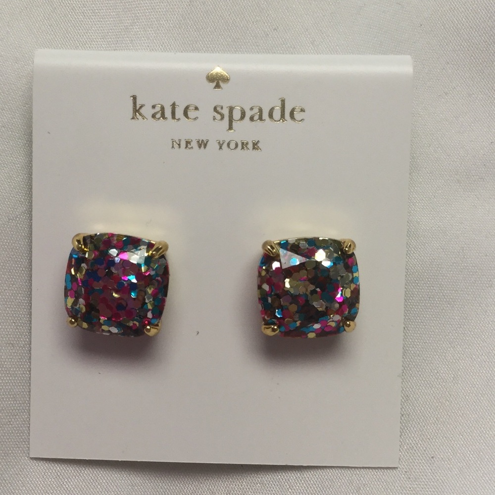 New! Kate Spade Multi Glitter Stud Earrings