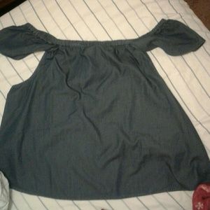 J. Crew off the shoulder chambery shirt