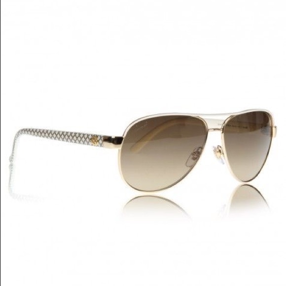 GUCCI Brown/Ivory Aviator Sunglasses
