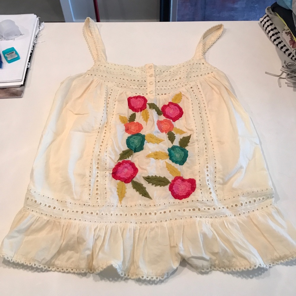 Anthropologie embroidered tank