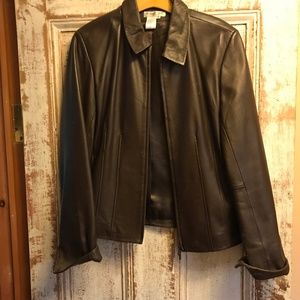 Coldwater Creek Brown Leather Jacket