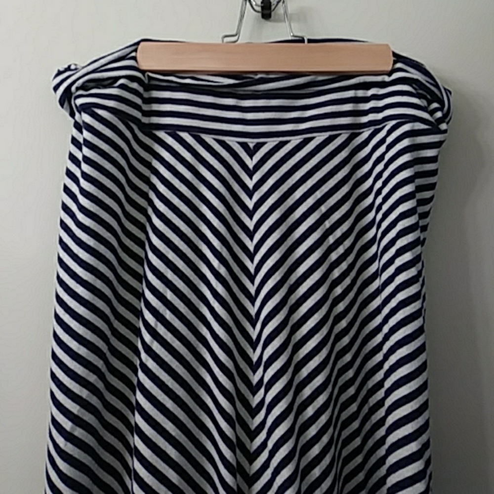 Maternity maxi skirt chevron navy and white soft!