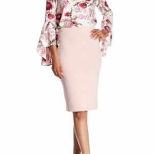CATHERINE MALANDRINO SCUBA PENCIL SKIRT Sz 2 BLUSH