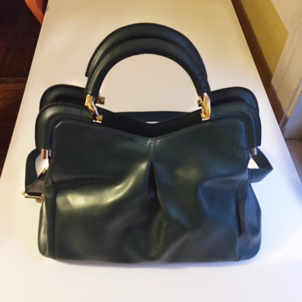 Segolene En Cuir Florrie Leather Handbag - Green