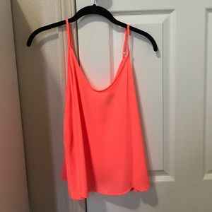 Neon pink flowy tank top