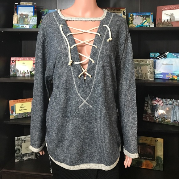 Navy Blue Speckled Choker Sweater - Picture 4 of 8