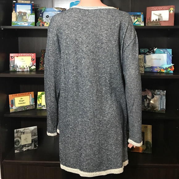 Navy Blue Speckled Choker Sweater - Picture 5 of 8