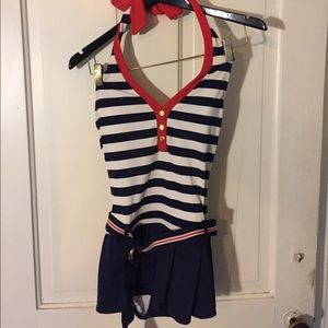 Tommy Hilfiger skirted swimsuit, size 8 nautical