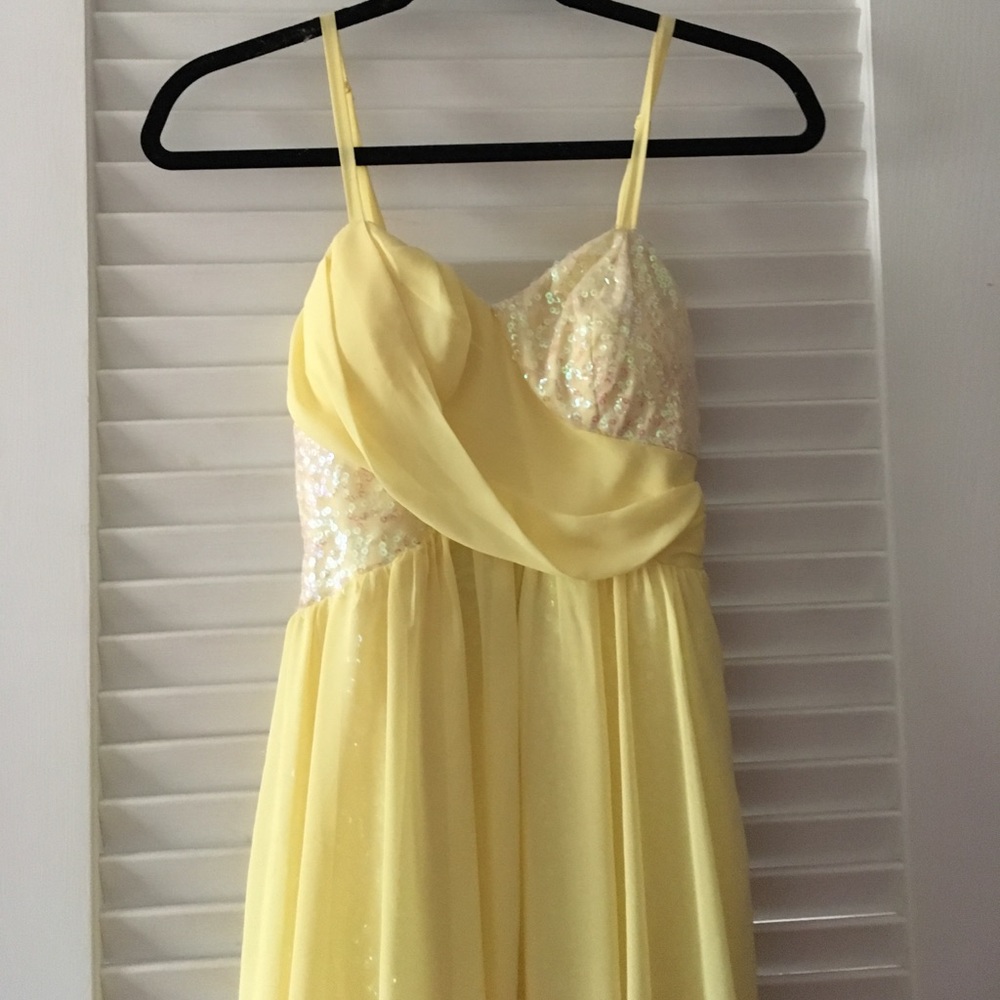 Yellow high low dress