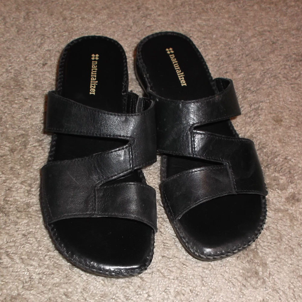 Black Leather Sandals