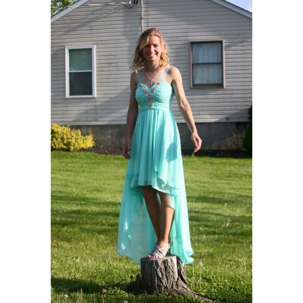 Beautiful tealish high low dress
