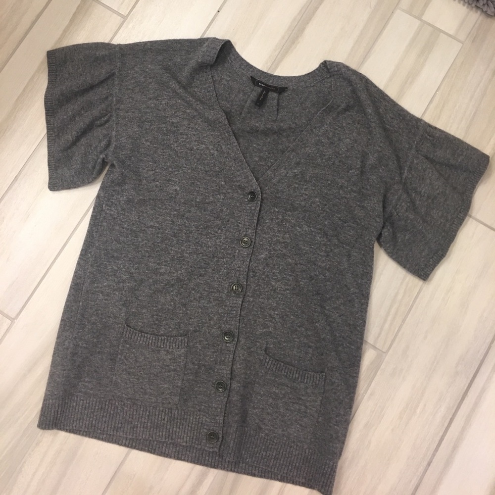 BCBG flutter sleeve button down cardigan