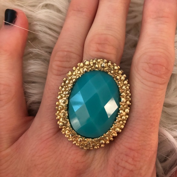Gold and turquoise ring - Picture 2 of 3