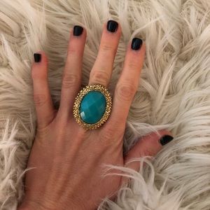 Gold and turquoise ring