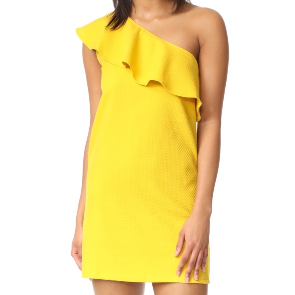 Yellow one shoulder dress
