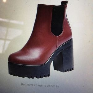 Red platform boots