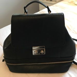 Zara Black Backpack with Gold detail