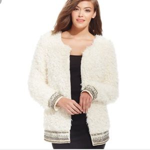 Jessica Simpson Faux Fur Kassidy White Jacket