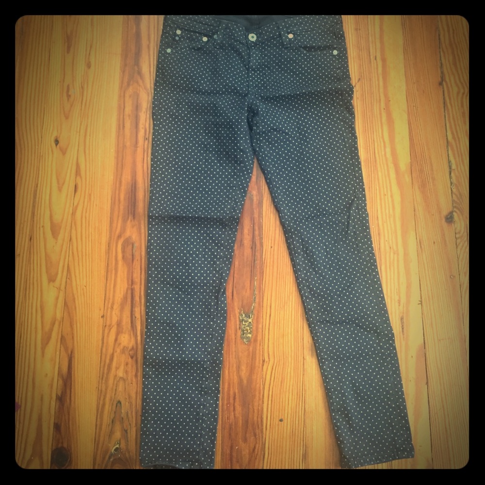 AG Super Skinny Polka Dot Jeans