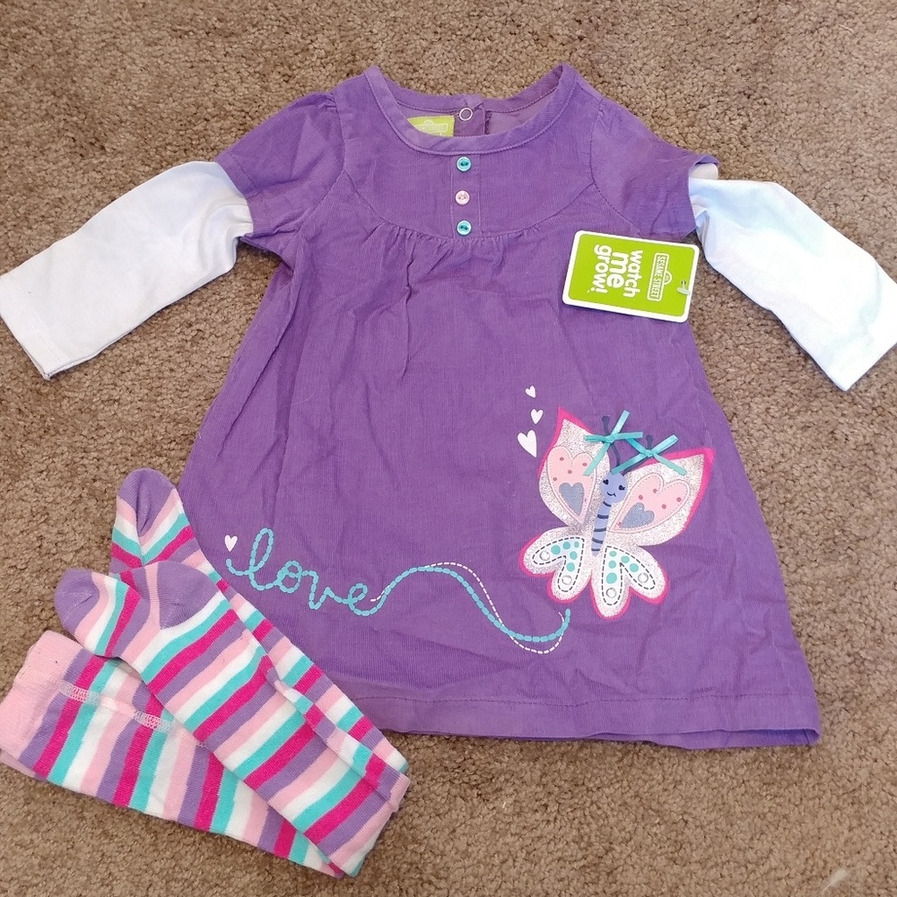 Long sleeve Dress and Cotton Leggings 12M