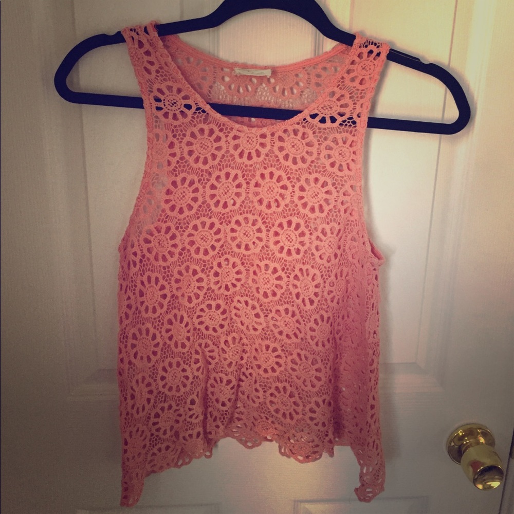 Coral Crochet Top
