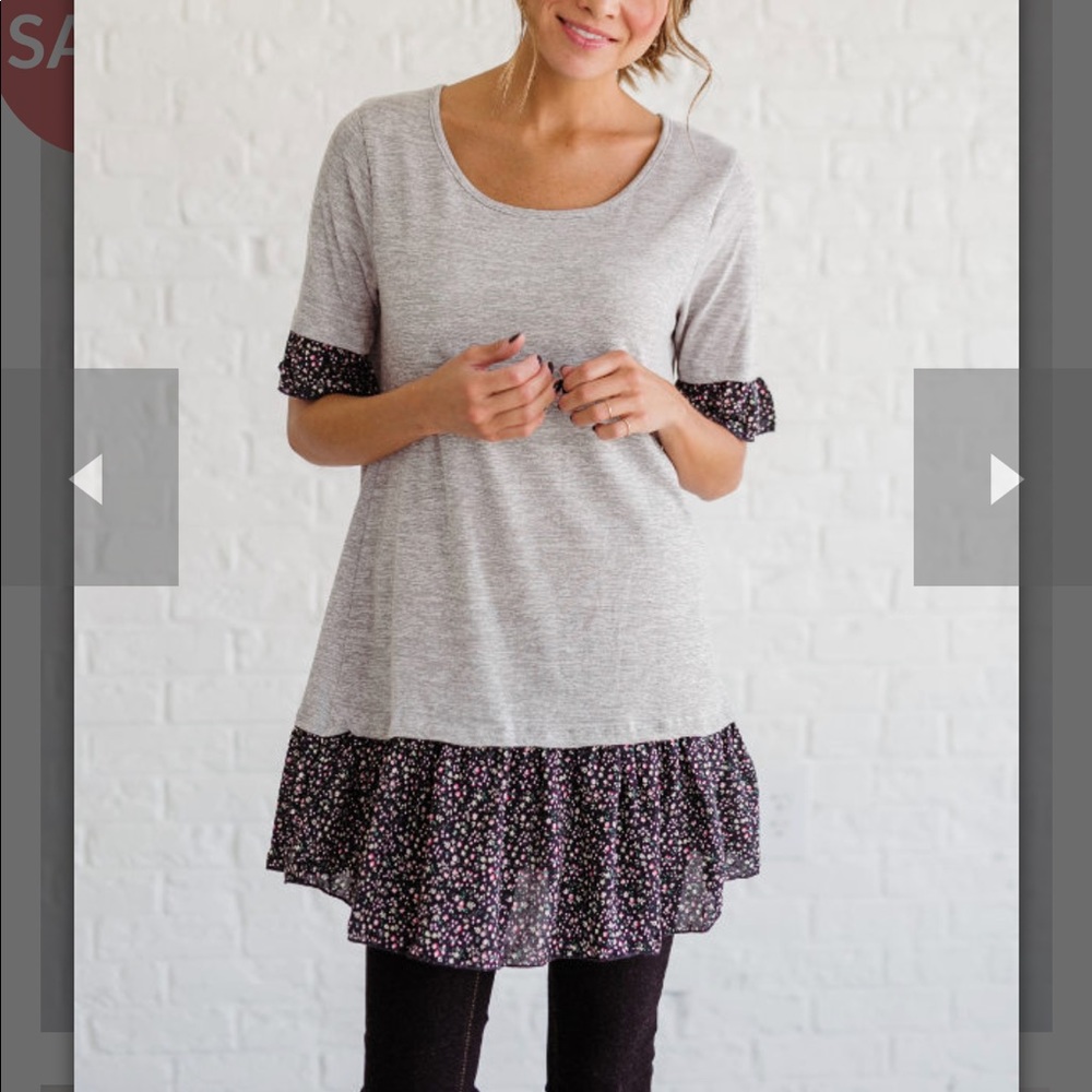 Sugar and Spice Heather Gray Tunic