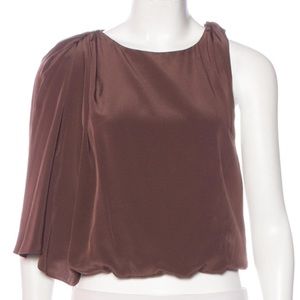 Alice + Olivia One shoulder cape top