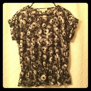 Michael Kors Floral Babydoll Top