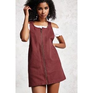 Forever 21 Denim Overall Dress Zipper