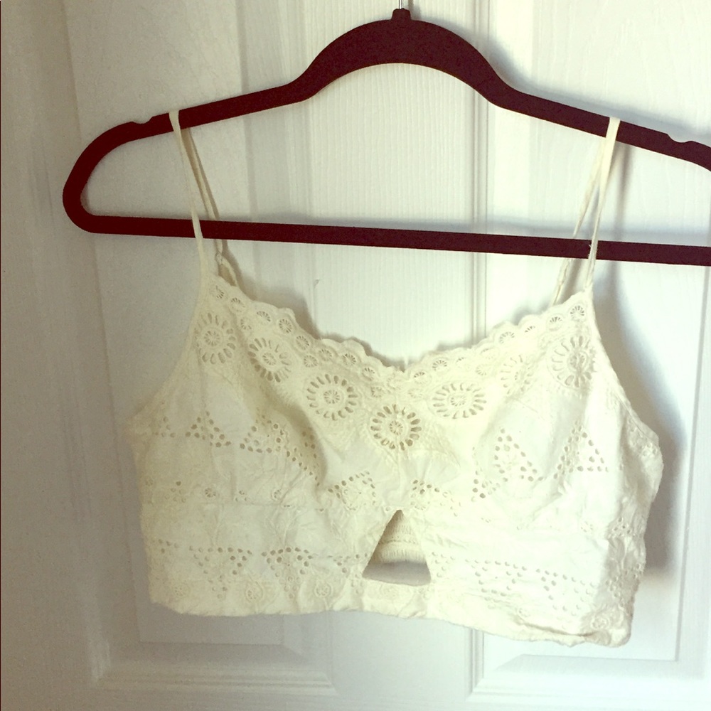 White Crochet Crop Top