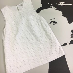Madewell White Eyelet S/Less Top Sz S
