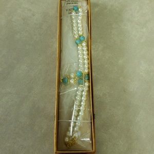 New Faux Pearl Necklace & Earrings