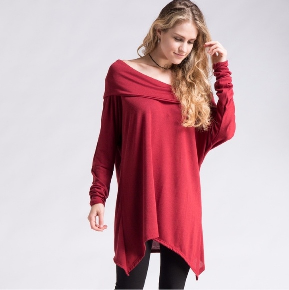 NWT Off Shoulder Asymmetrical Tunic - Picture 2 of 7