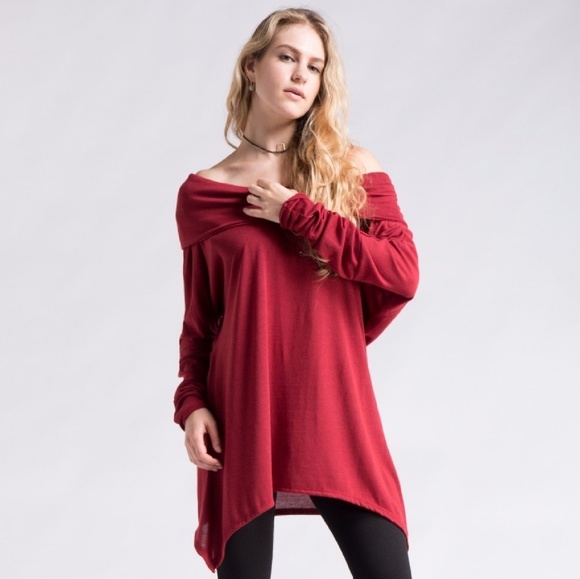NWT Off Shoulder Asymmetrical Tunic - Picture 3 of 7