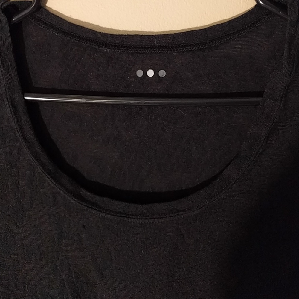 Three Dots Black Sheer 3/4 Sleeve