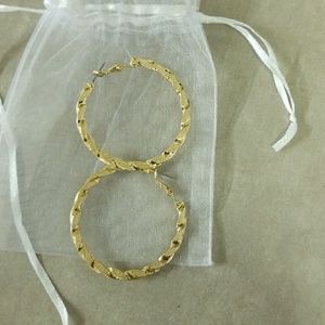 NEW Gold Hoop Pierced Earrings