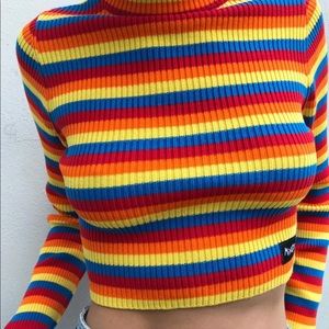 RAINBOW RIBBED LONG SLEEVE