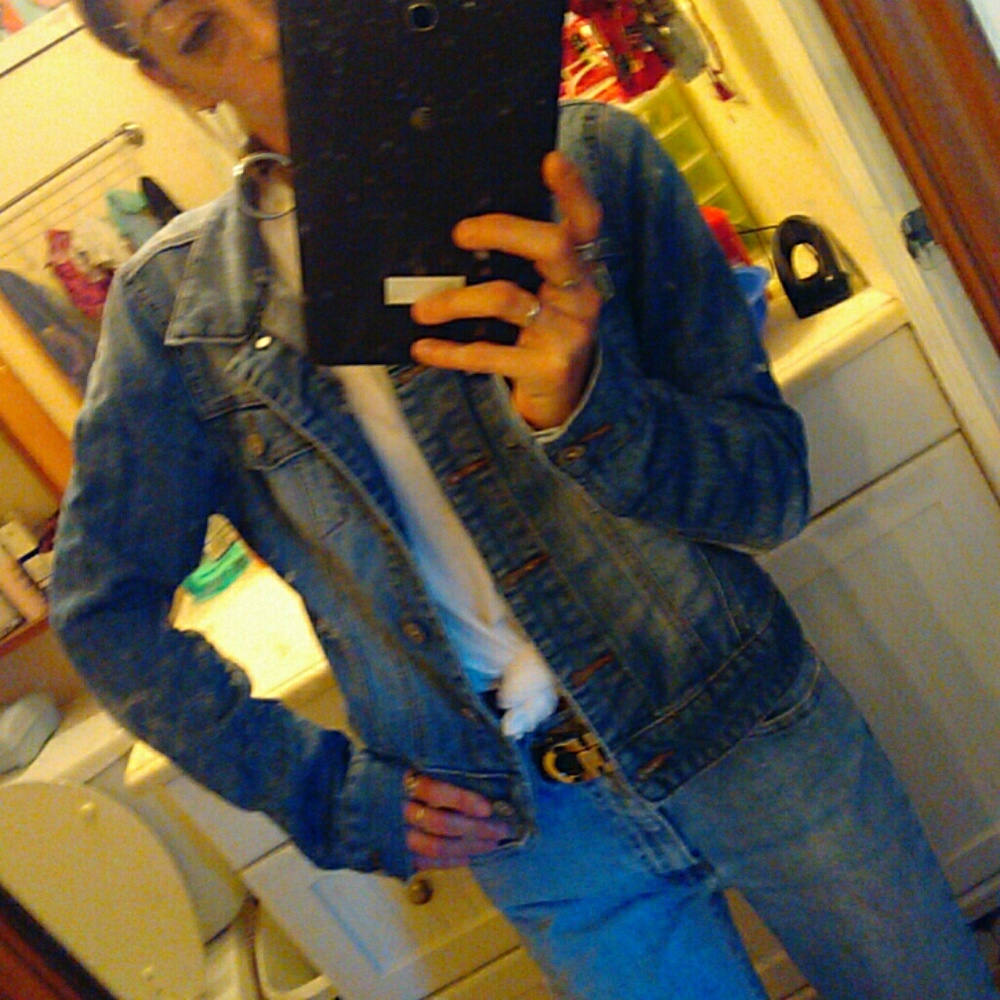 Almost famous distressed denim jacket