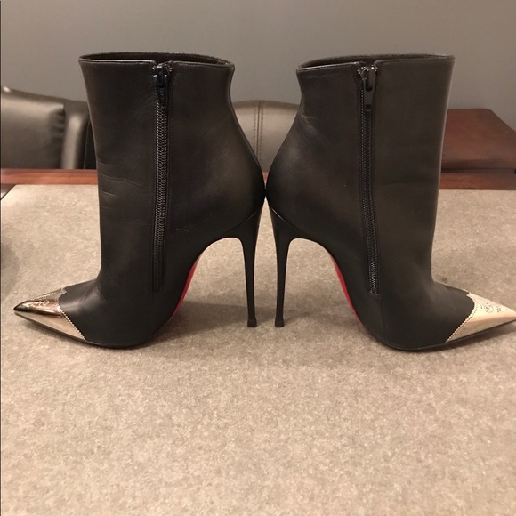 Christian louboutin Black Leather Bootie sz37 - Picture 3 of 5