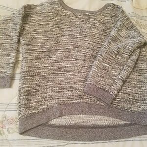Grey and white knit sweater