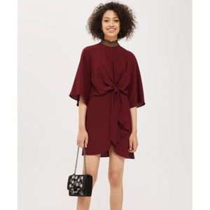 TOPSHOP knot front mini shift dress